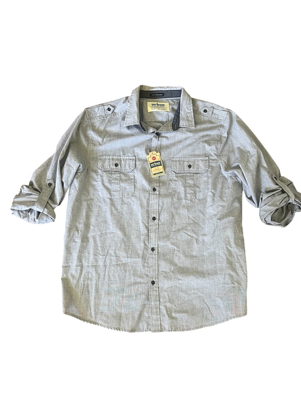 urban pipeline Light Gray Long-Sleeve Button-Down Shirt